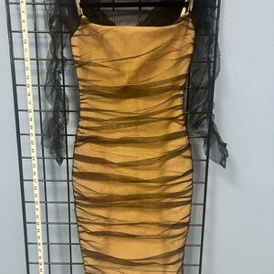 Elegant Black and Gold Women's Dress